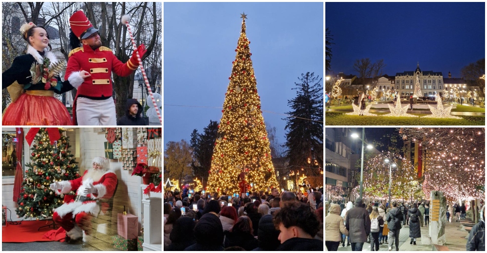 FOTO/VIDEO. Mii de luminițe și zâmbete de fericire. Satu Mare, transformat odată cu aprinderea iluminatului festiv