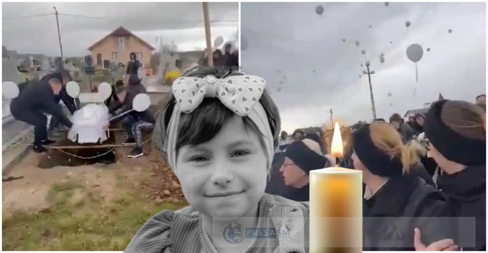VIDEO. Micuța Natalia (8 ani), îngerul care a unit o țară în jurul ei, condusă pe ultimul drum în Supur