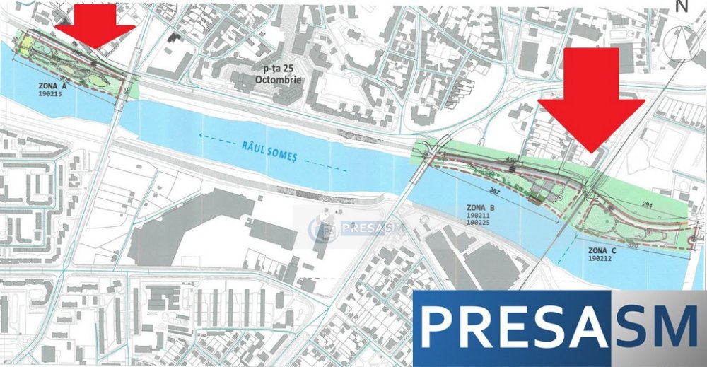 FOTO. Proiect de 5 milioane euro pentru modernizarea malului drept al Someșului, la Satu Mare