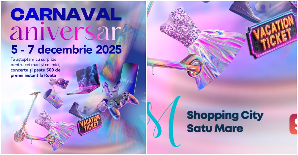 Shopping City Satu Mare aniversează 7 ani cu un weekend plin de spectacole și surprize
