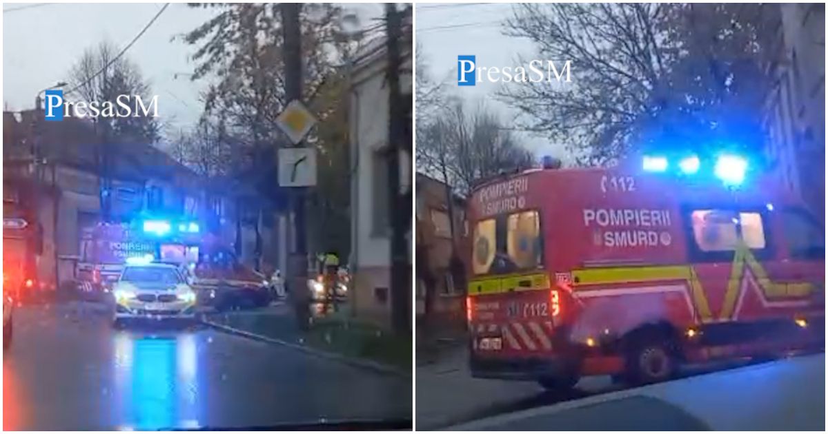 VIDEO. Trotinetist lovit de o mașină, în Satu Mare. Șoferița nu l-a observat