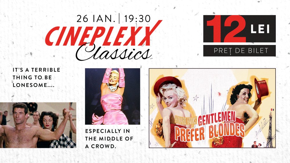 Cineplexx Classics prezintă „Gentlemen Prefer Blondes" cu doar 12 lei biletul!
