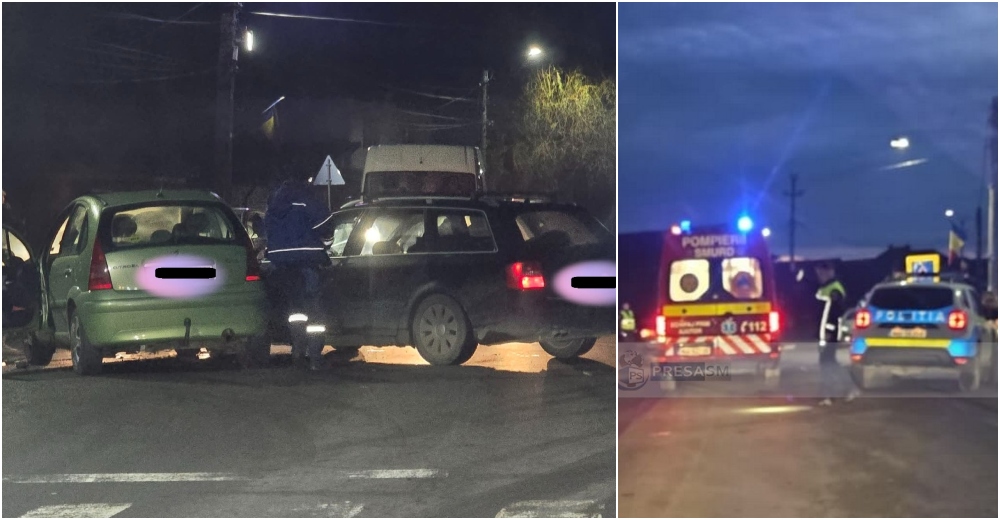FOTO. Accident în Odoreu. Poliția și SMURD-ul la fața locului, circulația a fost blocată