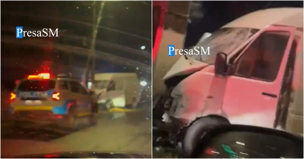 FOTO/VIDEO. Două persoane la spital, după accidentul din Orașu Nou. Cum s-a petrecut totul