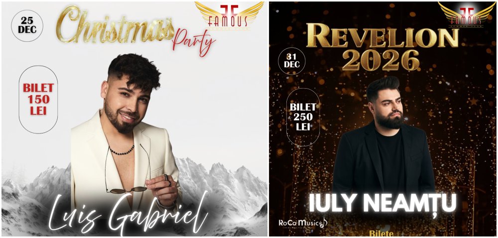 Spectacole explozive la Satu Mare! Nopți de poveste la Famous Club: Crăciun și Revelion, ca niciodată