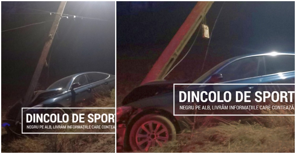 FOTO. Un sătmărean s-a oprit, astăzi, cu mașina direct în stâlp