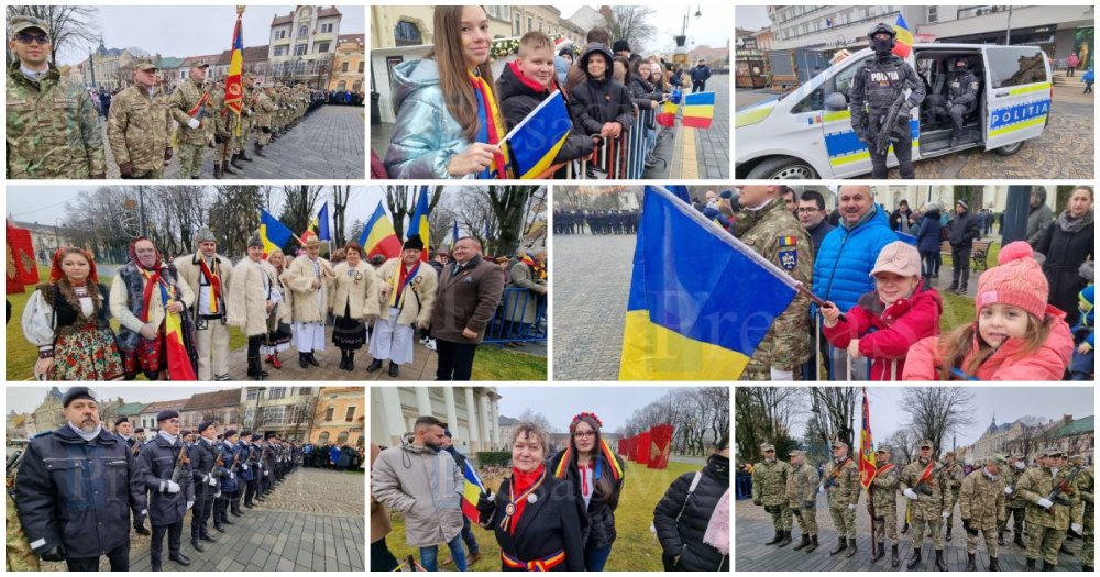 FOTO/VIDEO. La mulți ani, România! La mulți ani, Satu Mare! Sătmărenii sărbătoresc Marea Unire în Piața Libertății
