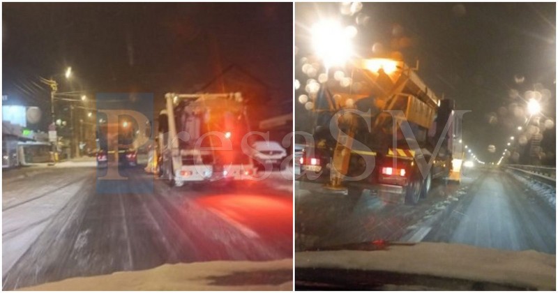 FOTO/VIDEO. Deszăpezire non-stop în Satu Mare. Peste 2.000 de kilometri curățați și peste 100 de tone de sare împrăștiate