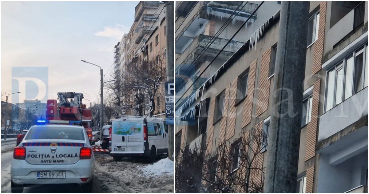 FOTO/VIDEO. Pericol public pe Drumul Careiului! Intervin mai multe echipaje de Pompieri și Poliție Locală