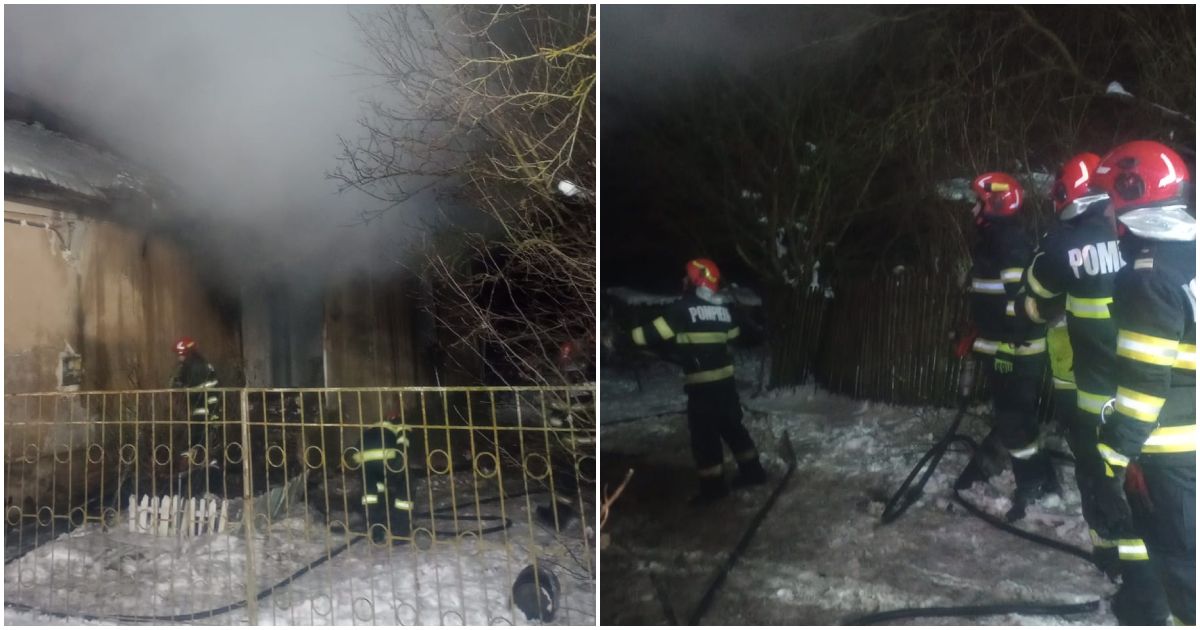 FOTO. Mamă și fiu, răniți grav în incendiu, în județul Satu Mare! Casa le-a ars