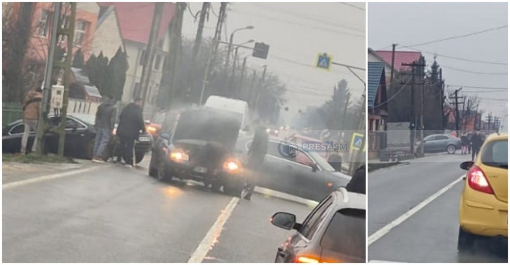 FOTO. Accident cu mai multe mașini implicate, în județul Satu Mare