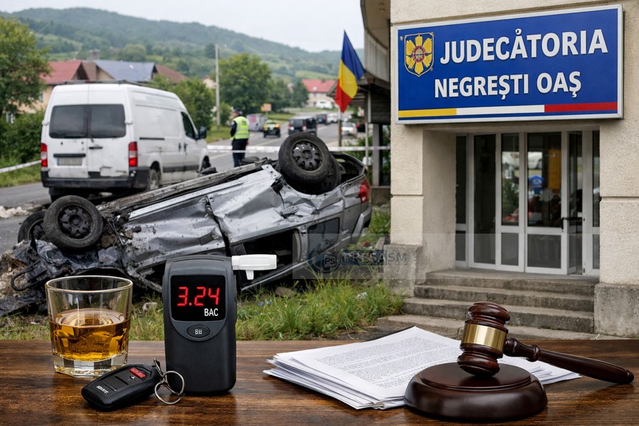 OAȘ. S-a cinstit la nuntă, s-a urcat la volan și s-a răsturnat cu mașina