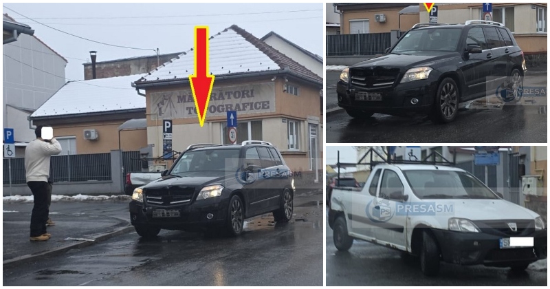 FOTO. Accident în municipiul Satu Mare, la câțiva metri de sediul Poliției Rutiere. Trafic afectat temporar