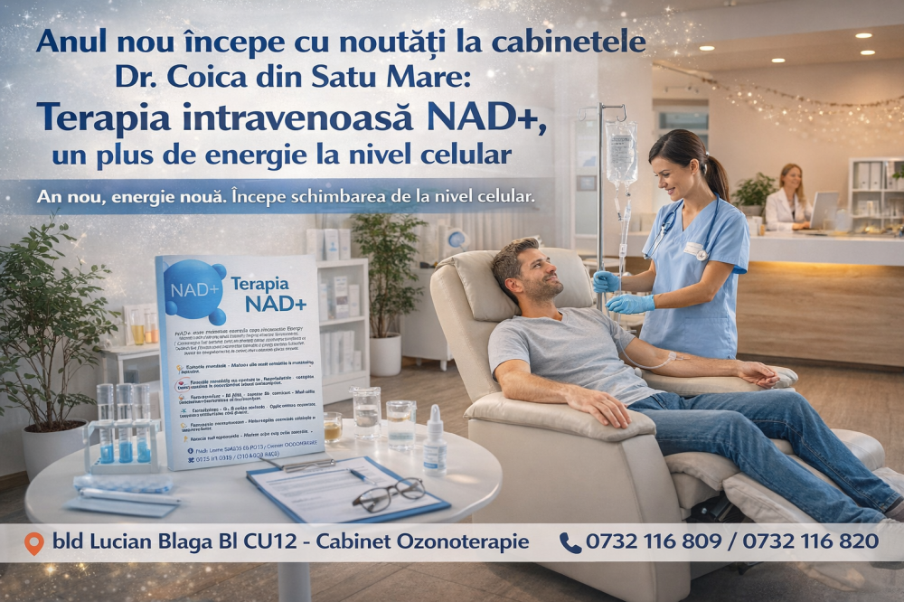 REVOLUȚIONAR. Terapia intravenoasă NAD+, la Cabinetele Dr. Coica. Plus de energie la nivel celular 
