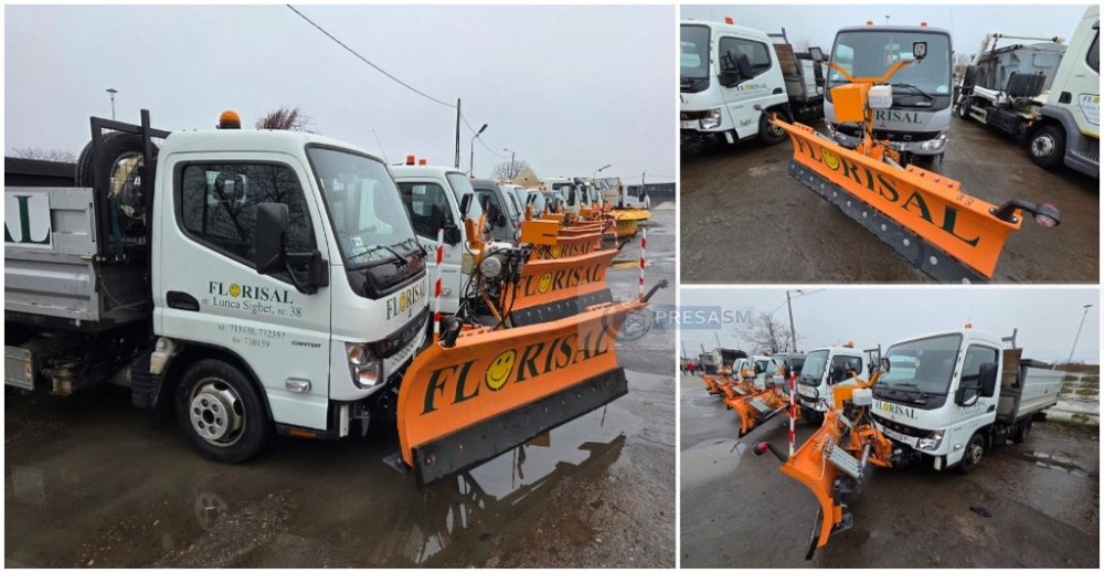FOTO/VIDEO. Florisal a intrat în modul de iarnă. Ce stocuri are și câte utilaje sunt gata de intervenție