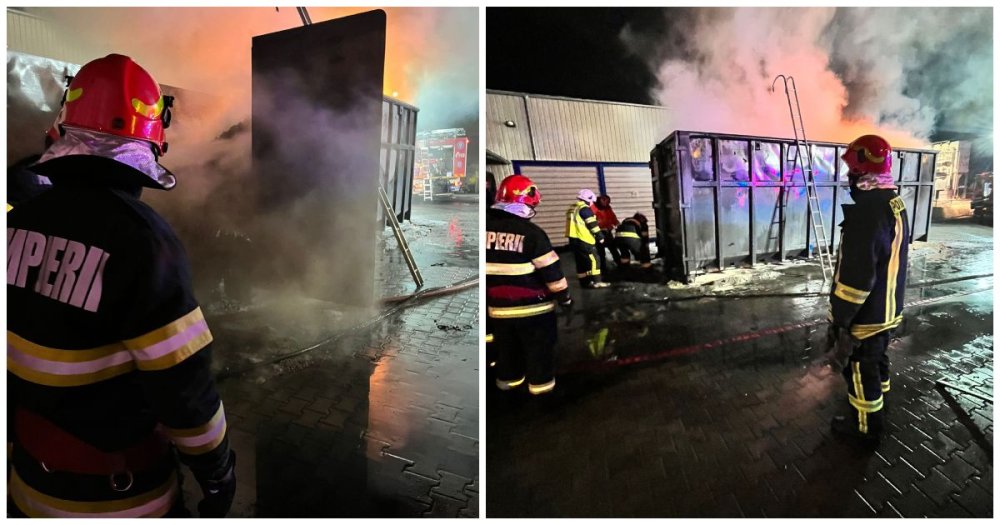 FOTO. Incendiu la Parcul Industrial Sud din Satu Mare. Au intervenit pompierii