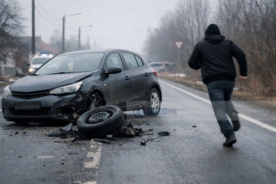 Beat și fără permis, un sătmărean a făcut accident. Soția a încercat să îl oprească