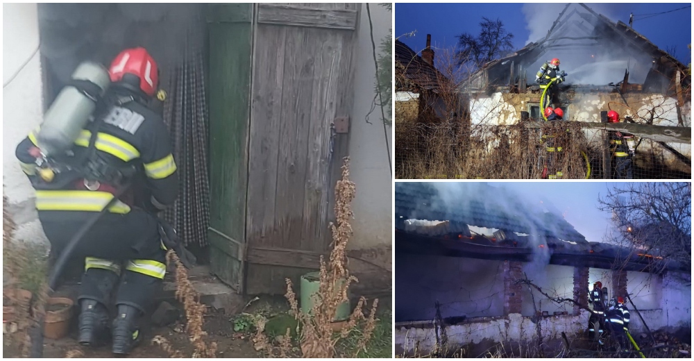 Incendiu în județul Satu Mare, cu risc de explozie! O persoană a ajuns la Urgență