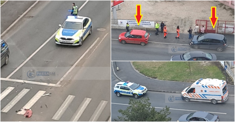 FOTO. Accident pe podul Golescu. Coliziune pe ”zebră”, șofer (74 ani) cu alcoolemie mare