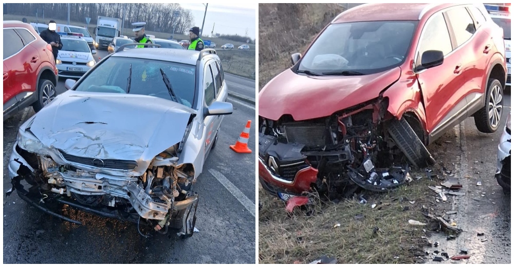 FOTO. Sătmărean implicat într-un accident frontal, în această dimineață