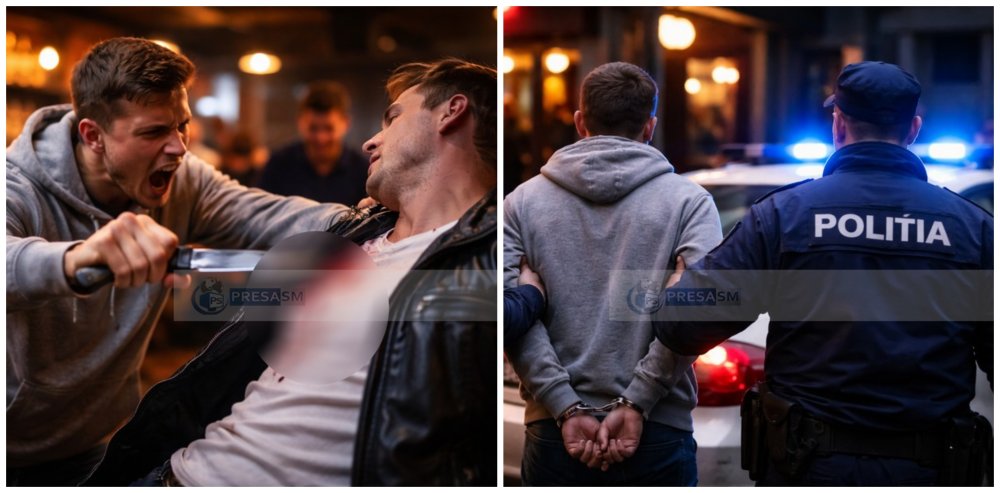 La un pas de crimă! Tânăr înjunghiat într-un bar, de un alt tânăr. Arestat astăzi, în Carei