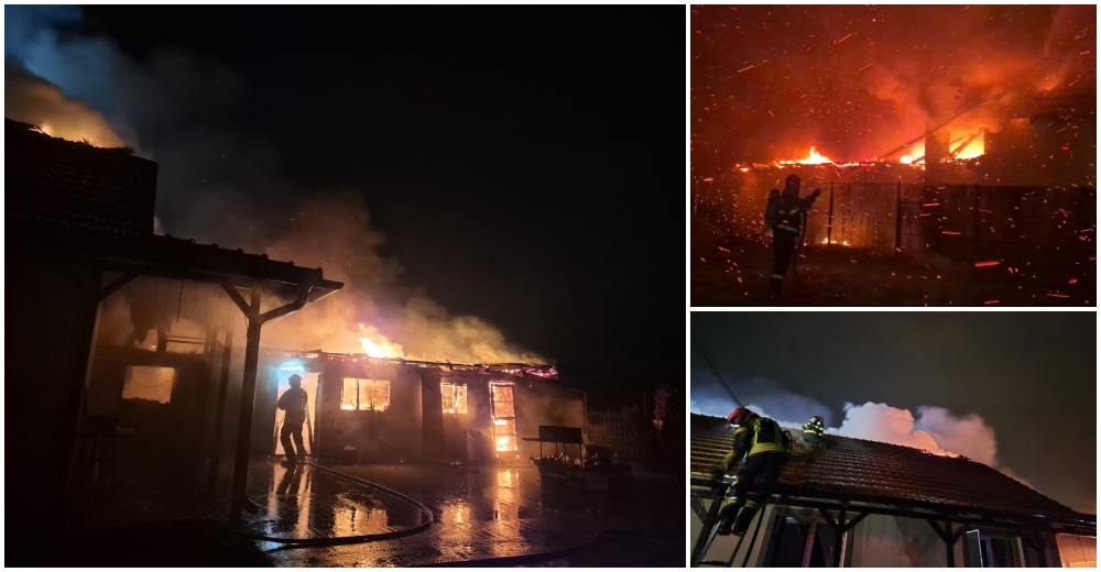 FOTO/VIDEO. Incendiu de amploare, astăzi, în județul Satu Mare. Mobilizare a Pompierilor