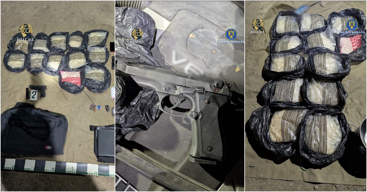 FOTO/VIDEO. Captură șocantă în județul Satu Mare! 12 kg de droguri și armă letală!
