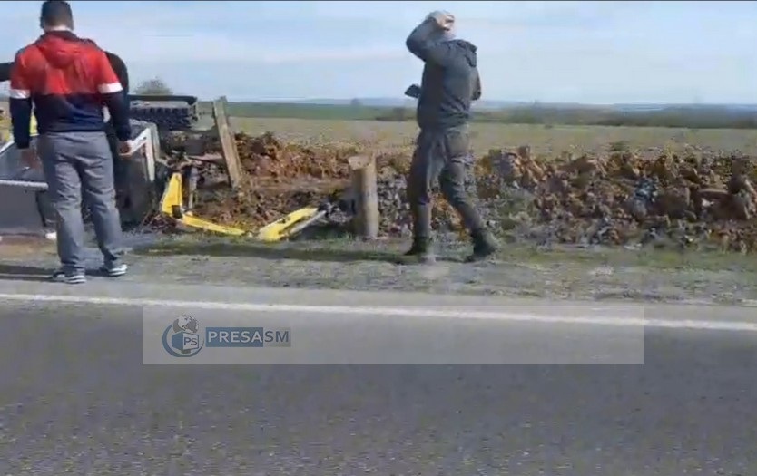 FOTO/VIDEO. Poliția explică: bărbat rănit, s-a surpat pământul sub excavator