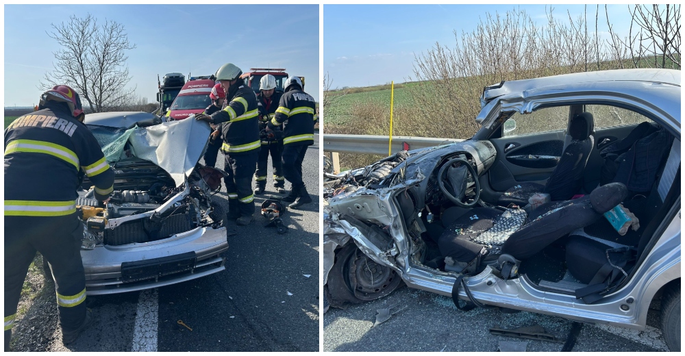 FOTO/VIDEO. Accident MORTAL, astăzi, în județul Satu Mare. O șoferiță (72 ani) a murit