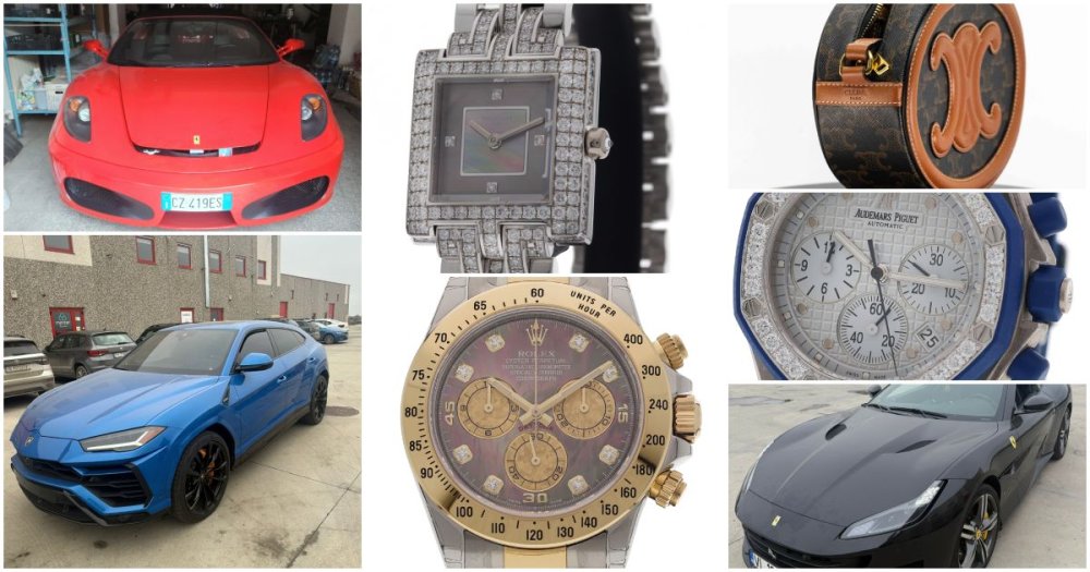 FOTO. Lamborghini, Ferrari, ceasuri cu diamante și genți de marcă, scoase la licitație pe noua platformă ANAF. Care e prețul de pornire