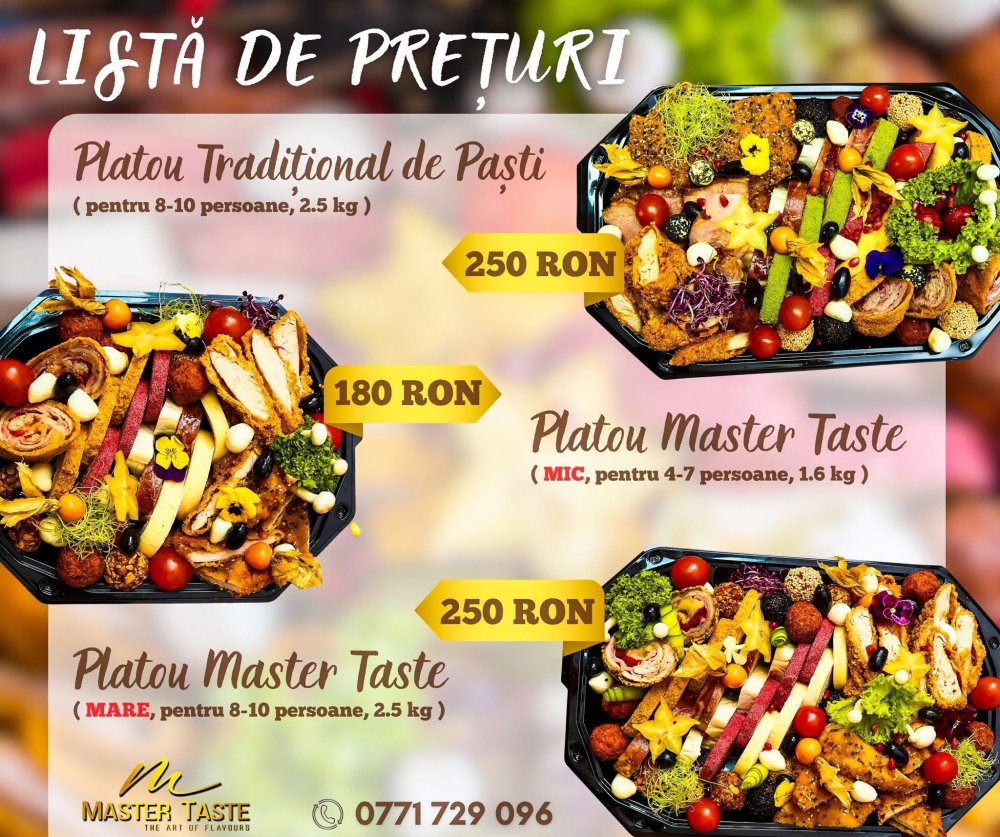 FOTO. Oferte festive pentru masa de Paște, pregătite de Master Taste Satu Mare
