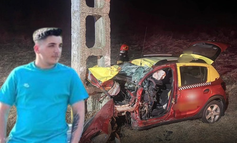 FOTO. O nouă tragedie în țară, din cauza păcănelelor. Un tânăr a intrat intenţionat cu mașina într-un stâlp electric