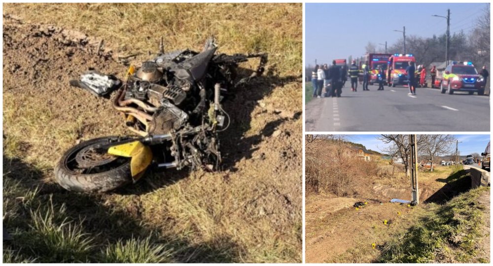 FOTO. Accident mortal. Motociclist  proiectat pe câmp după coliziunea cu o mașină, în județul vecin
