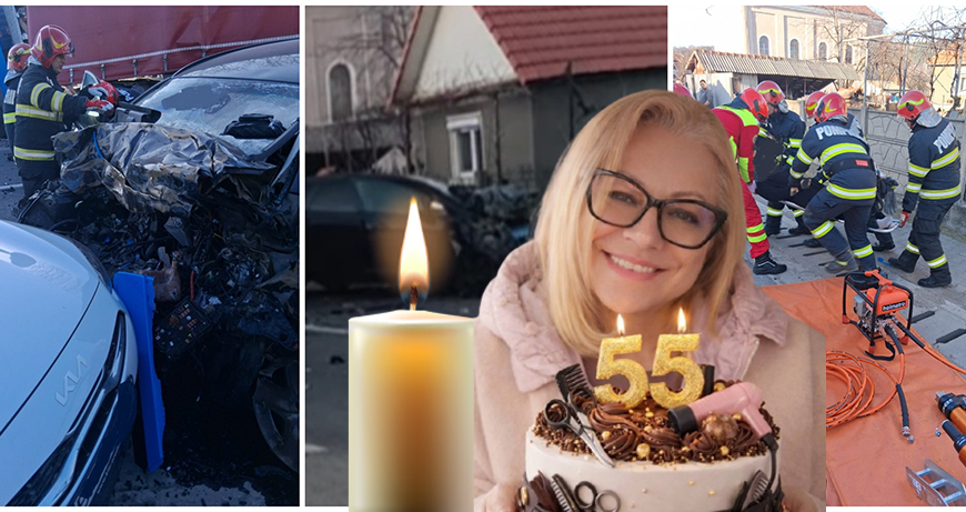 FOTO. O șoferiță a murit pe loc, într-un accident în lanț. Fiica (14) se afla și ea în mașină