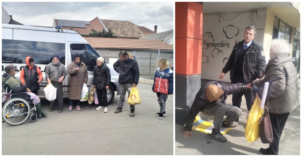 FOTO. A început curățenia de primăvară. Cerșetorii, ridicați de pe străzile din Satu Mare