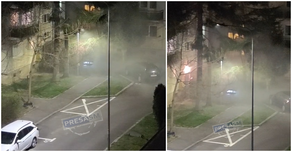 VIDEO. Incendiu într-un bloc din cartierul Micro 17, în municipiul Satu Mare. Locatarii au ieșit din bloc