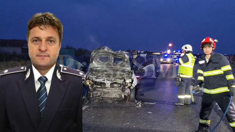 Fostul șef al Poliției Carei, rănit grav într-o mașină incendiată 