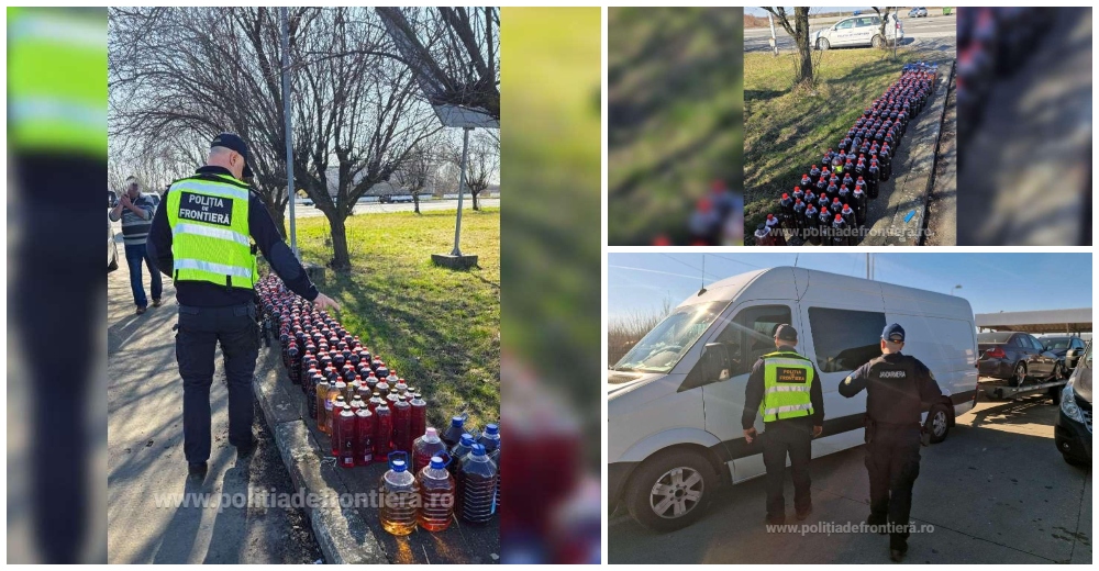 FOTO. Poliția Satu Mare a confiscat vinul de Paște pentru Diaspora, la frontieră