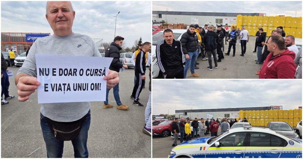 FOTO/VIDEO. Protest al șoferilor BOLT/UBER după ce un coleg a fost bătut și i s-a furat mașina