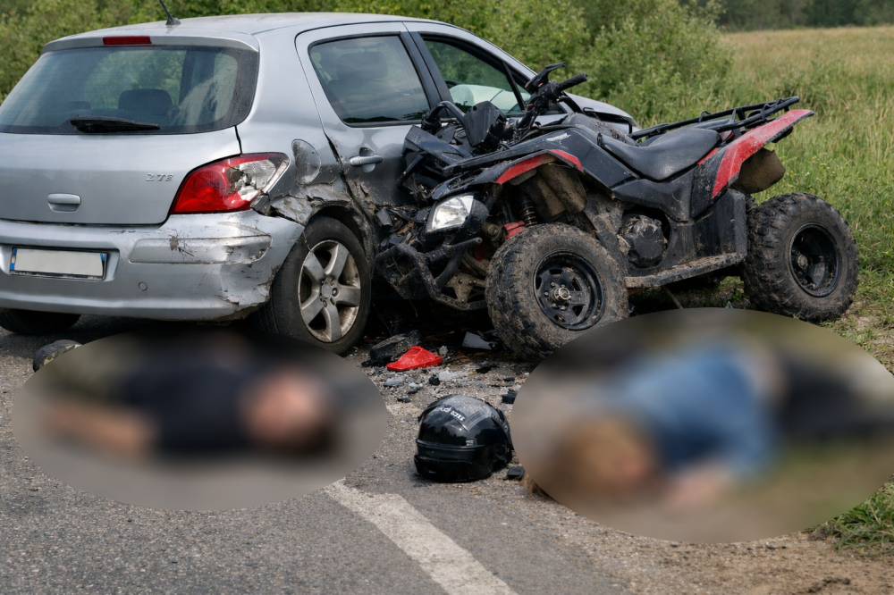 SATU MARE. Fără permis, a intrat cu ATV-ul într-o mașină. Două victime și o gafă făcută de mulți sătmăreni