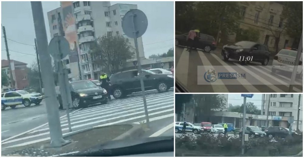 FOTO/VIDEO. Un nou accident în ”sensul fără sens” din Satu Mare. Victime: doi șoferi din MM și BH