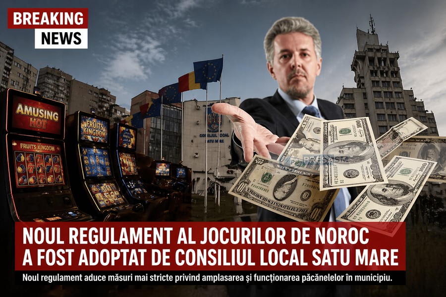 Păcănelele nu vor fi interzise la Satu Mare. Consilierii au votat. Care sunt noile reguli pentru jocurile de noroc
