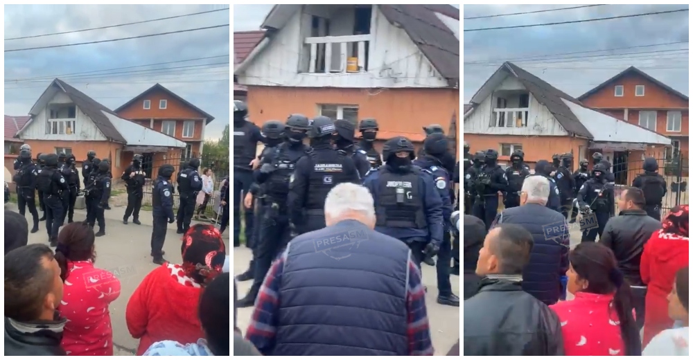VIDEO. Percheziții de amploare ale DIICOT în județul Satu Mare! Forțele de ordine, înconjurate