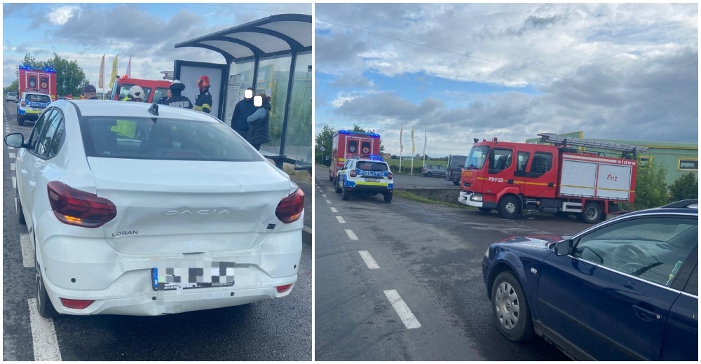 FOTO. Accident în lanț pe B-dul Lucian Blaga. Trei mașini implicate, mobilizare a forțelor de intervenție