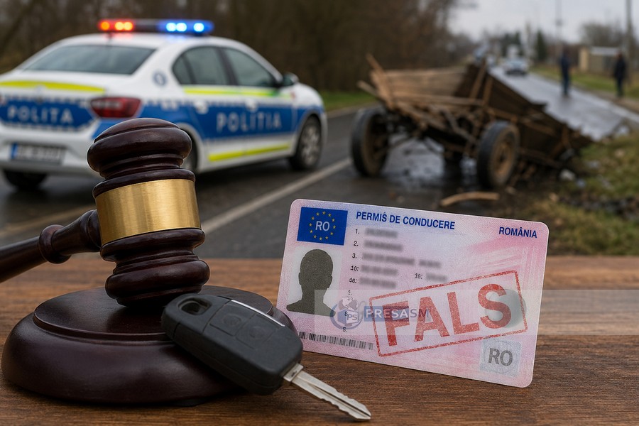 OAȘ. Un tânăr (24 ani) a lovit cu mașina o căruță! Victimă rănită grav, șoferul avea permis fals