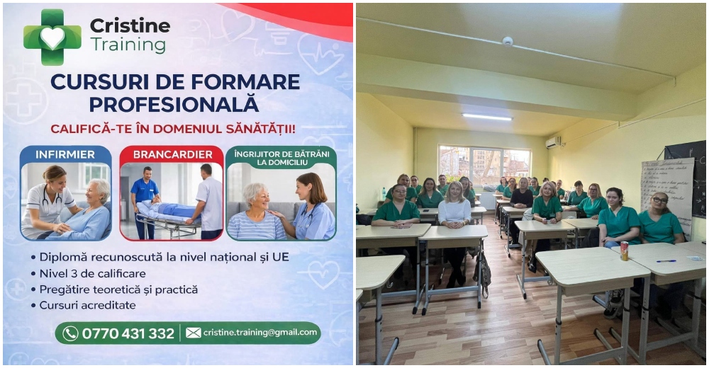 Cristine Training Satu Mare deschide înscrierile pentru cursuri în domeniul medical: infirmieri, brancardieri, îngrijitori