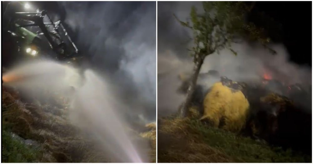 VIDEO. Incendiu în județul Satu Mare. Anexă lovită de trăsnet. Misiune dificilă pentru pompierii sătmăreni