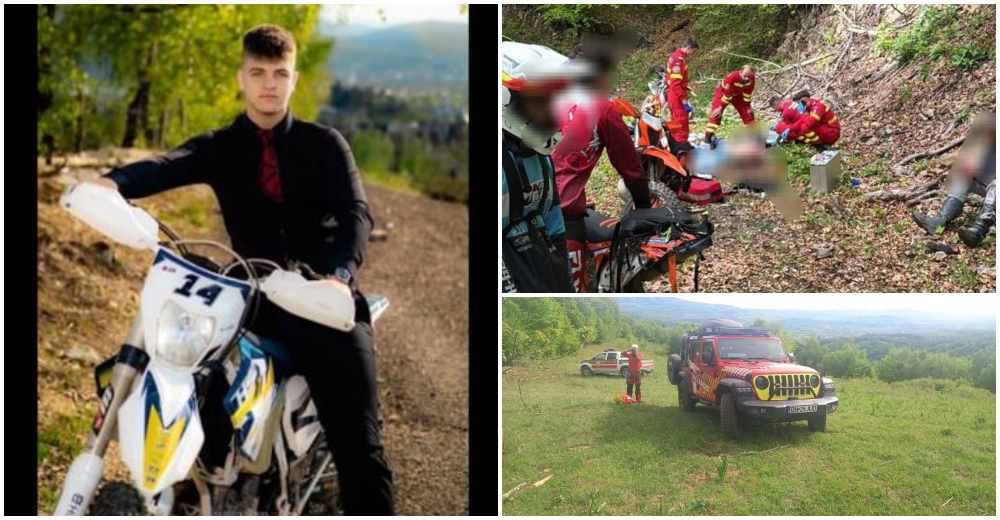 FOTO. Tragedie în nord-vestul țării. Un tânăr (19) a murit. A căzut cu motocicleta în prăpastie