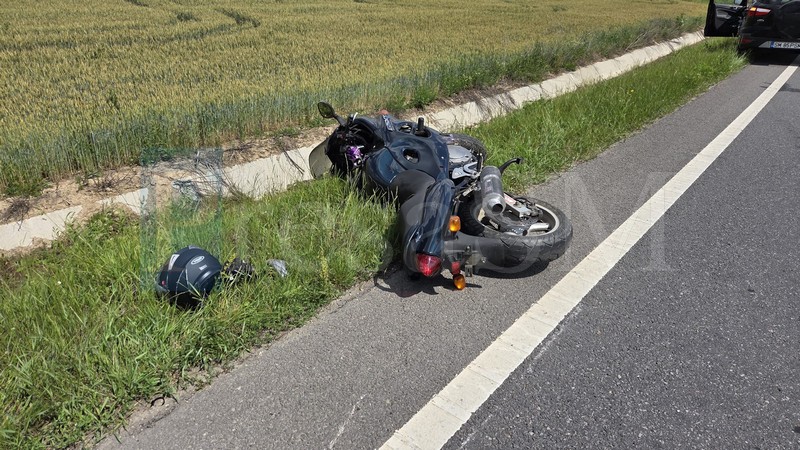 Totul s-a întâmplat în județul Satu Mare. Motociclist polonez, la spital după ce a ajuns în șanț