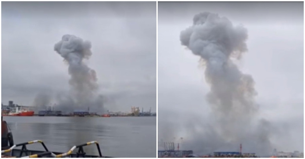FOTO. O dronă marină a explodat în Portul Constanța. A fost activat planul Roșu de Intervenție